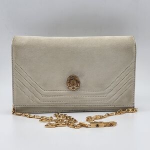Celine Case Flap Suede Chain Shoulder Bag in eige..Authentic w/COA.